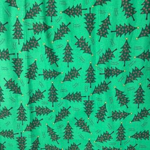 New Christmas Cotton Fabric 3yds Cotton Seasons Greetings Trees Quilt Crafts
